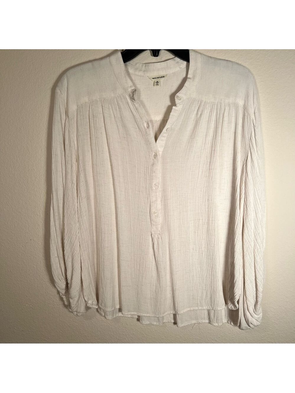 Max Studio Cream Button Up Blouse